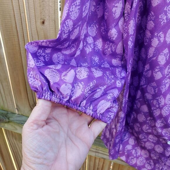 Purple Button up Blouse - Picture 5 of 12